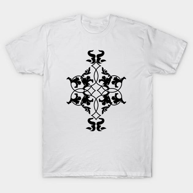 Ornamental Black Design 6 T-Shirt by Kiyiya Designs